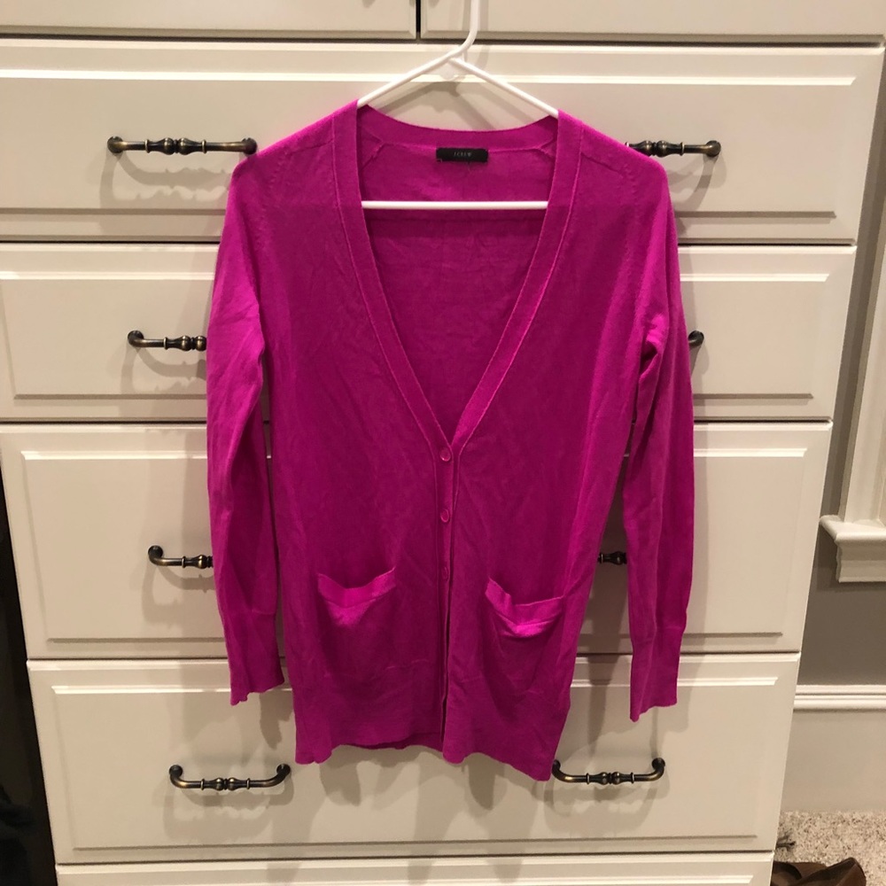 Small button up Jcrew fushia cardigan